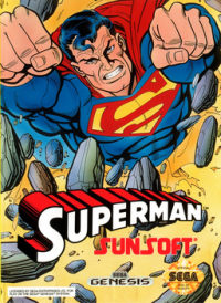 Superman The Man Of Steel PAL Sega Mega Drive  box art